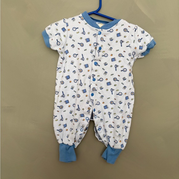 Vintage Other - Vintage Blue and White Kids Footie